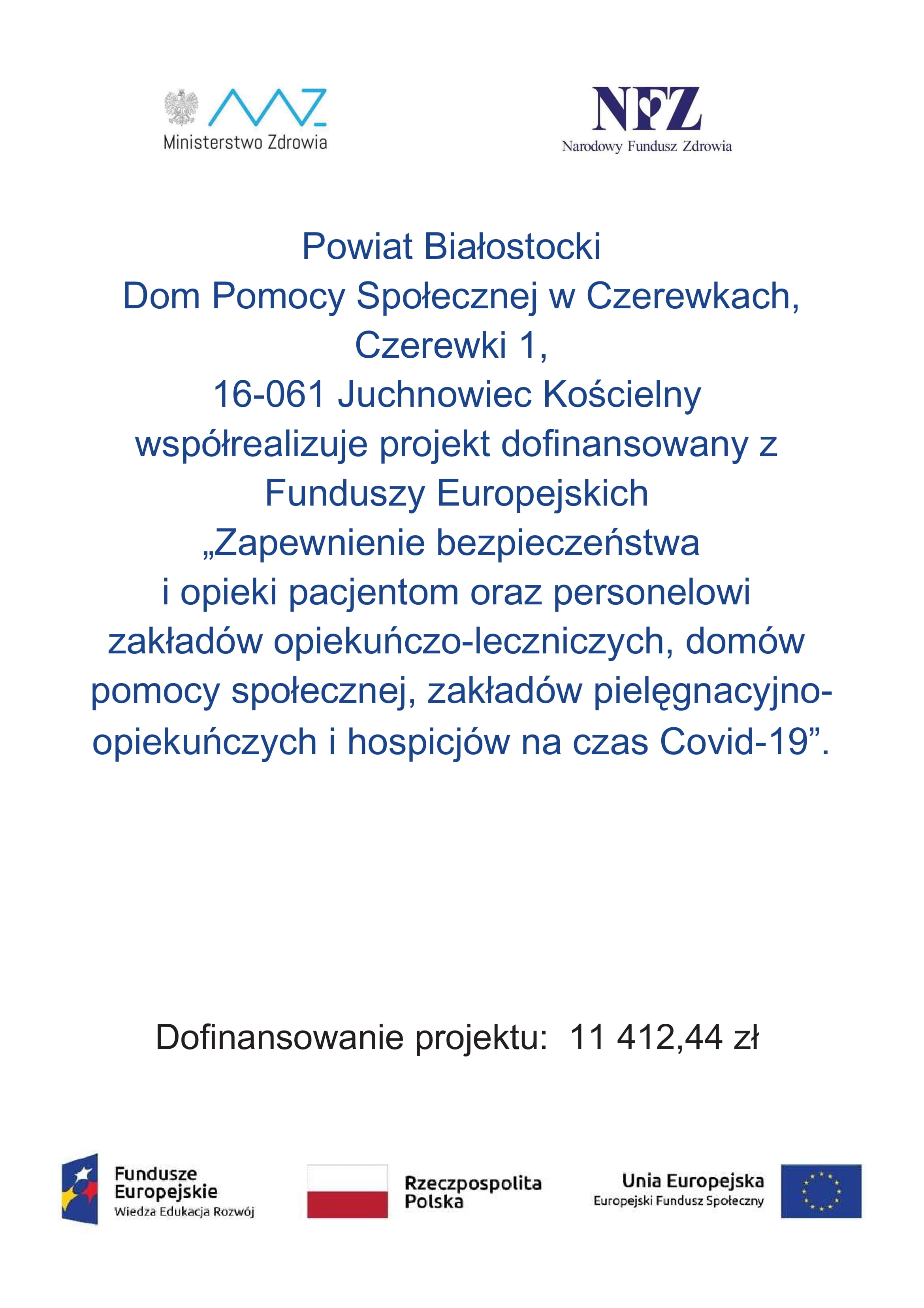 Zapewnienie bezpieczestwa i opieki pacjtom oraz persenolowi zakadw opiekuczo-leczniczych, domw opieki spoecznej, zakadw pielgniacyjno-opiekuczych i hospicjw na czas Covid-19